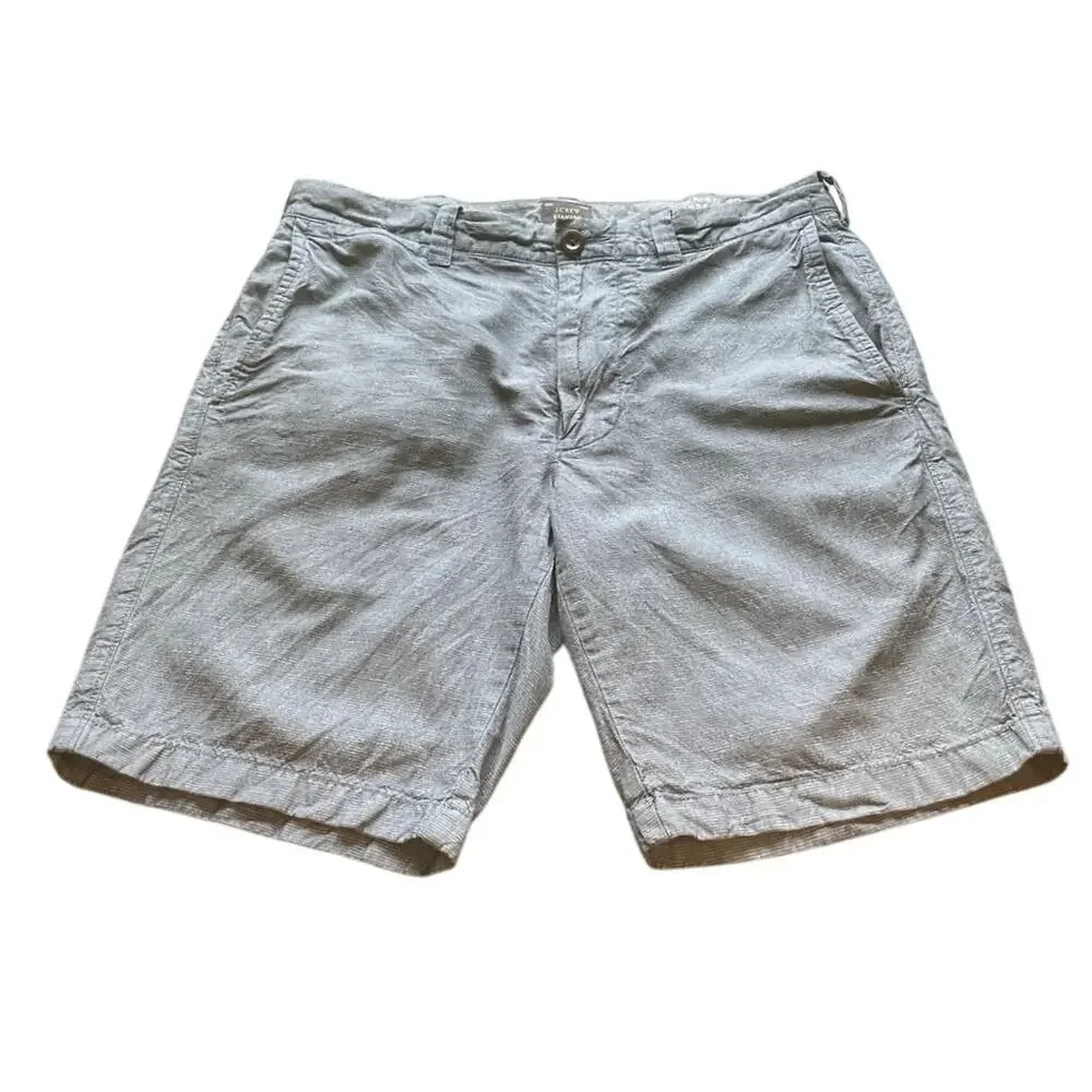 J.Crew Stanton Baird McNutt Irish Linen Blend Shorts Mens 30 Blue 9”